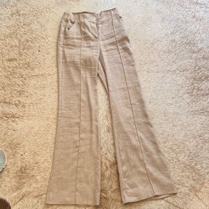 Veronica Beard Taupe Boot-Cut Pants
